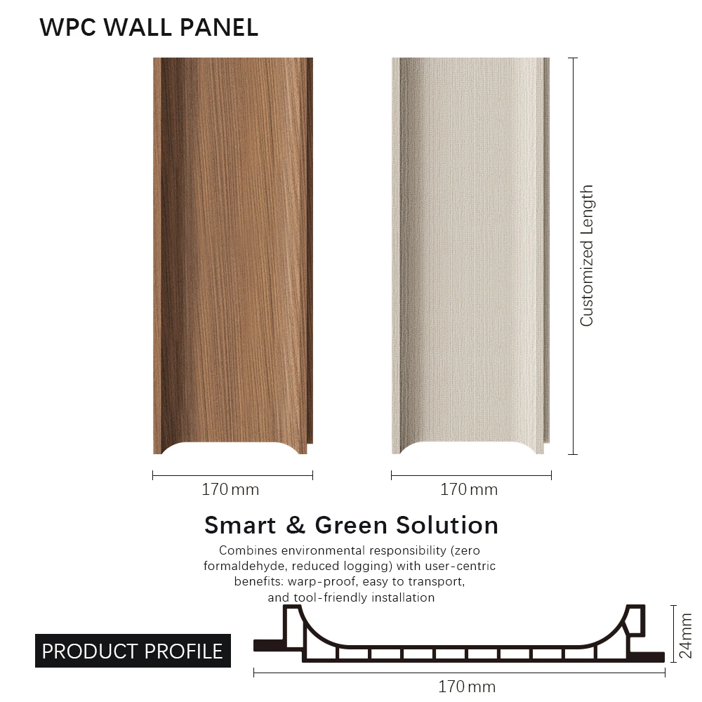 تُستخدم ألواح الجدران WPC الصديقة للبيئة لتزيين الجدران الداخلية والسقف ذات الفتحات المستديرة اللوحة