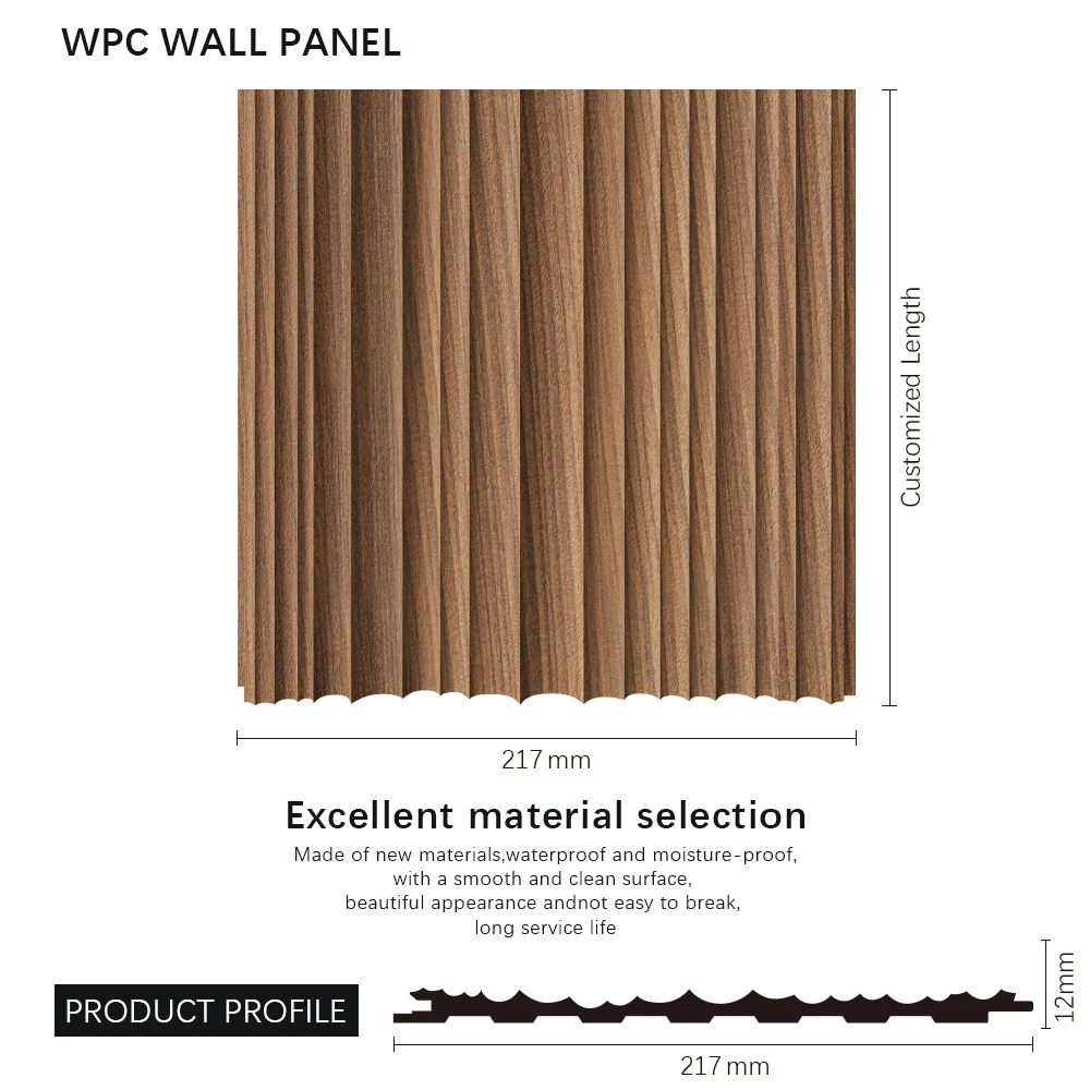 تصميم رسومي حديث للوحة الحائط WPC قابلة للتخصيص، ميزات مقاومة للماء وممتصة للصوت، أحجام ديكورات الجدران الداخلية